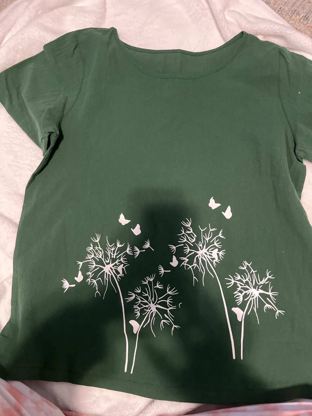 Green T-shirt with Dandelion butterfly Print thumbnail
