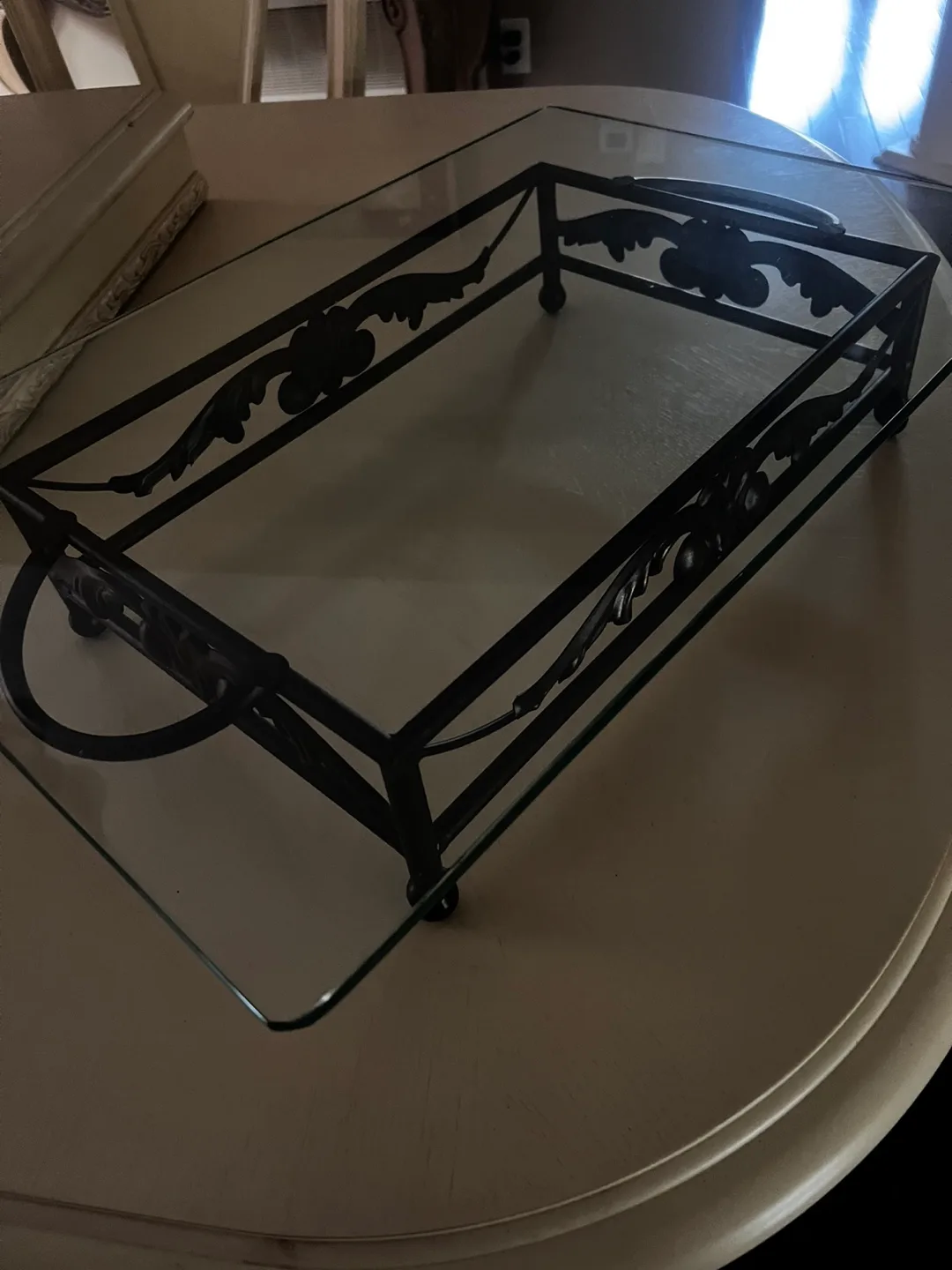 Glass Tray with Metal Frame - 23 x 15 inches image indicator(2)