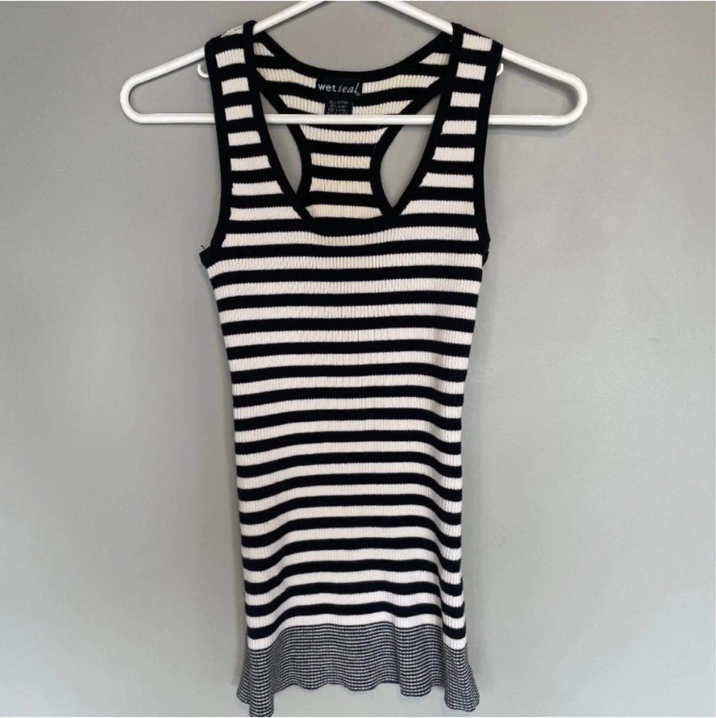 Wet Seal Y2K striped cotton blend tank top size XS thumbnail