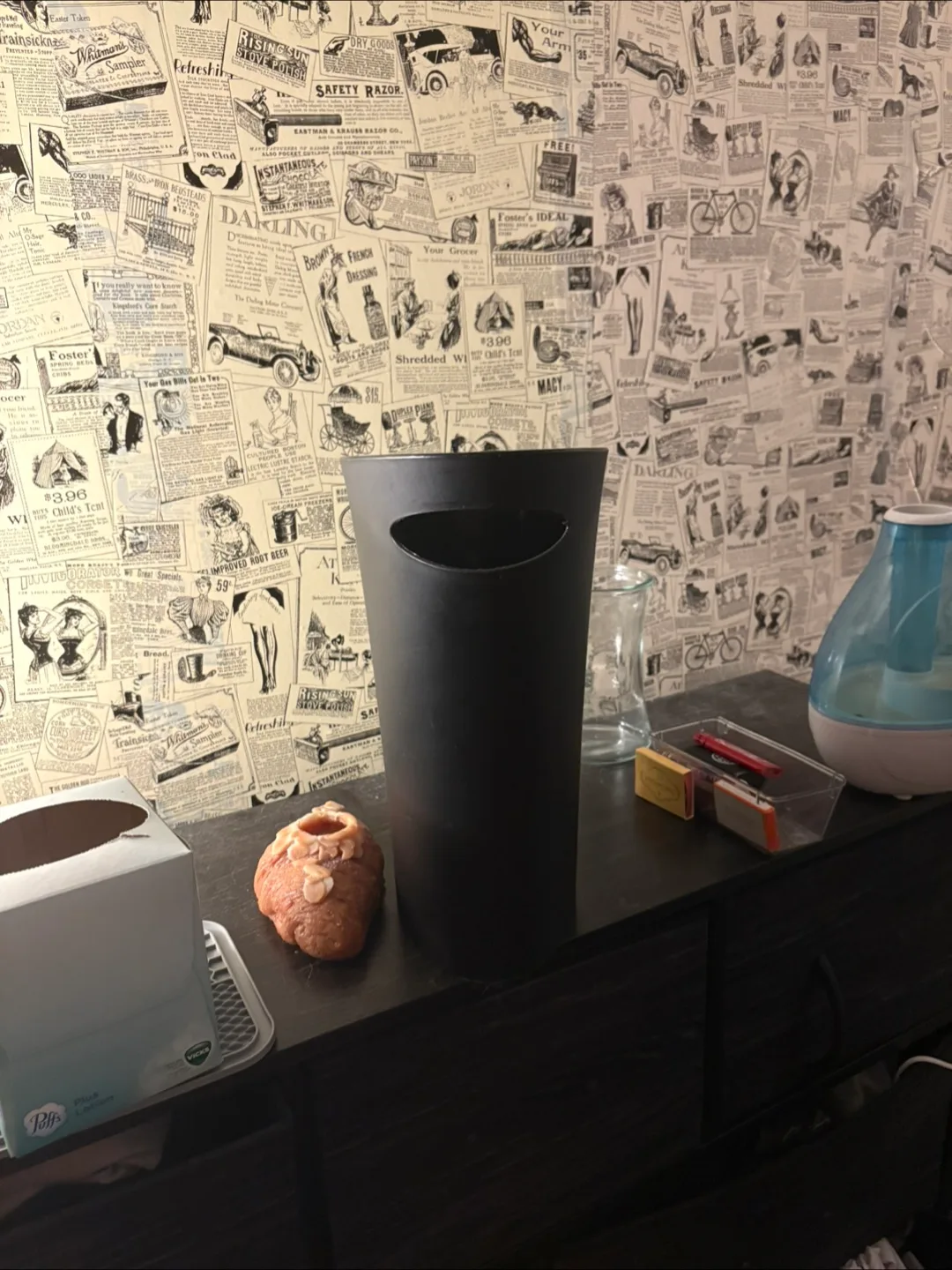 Skinny Black Modern Trash Can thumbnail