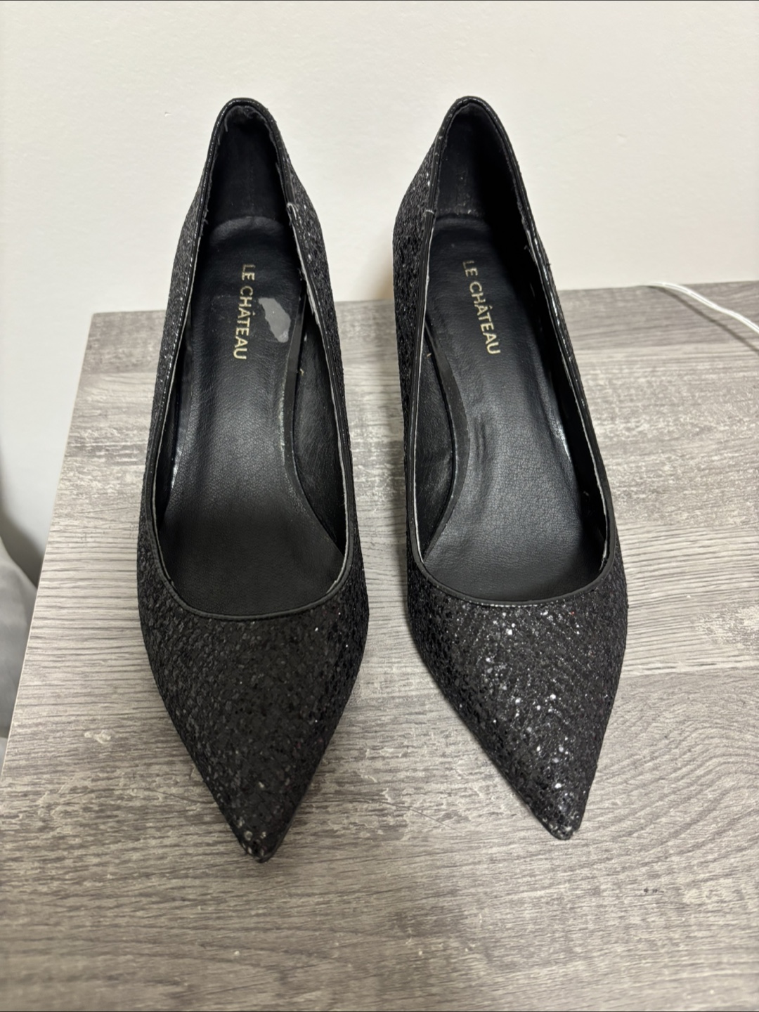 Le Chateau Black Glitter Heels - photo 2
