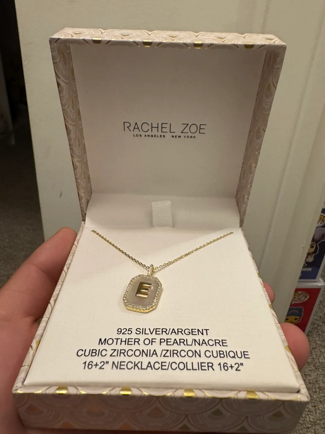 Rachel Zoe Initial 'E' Necklace - New in Box image indicator(2)