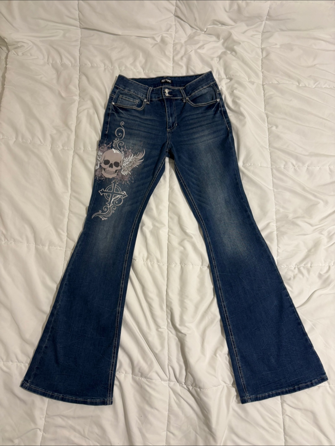 Hot Topic Embellished Flare Jeans