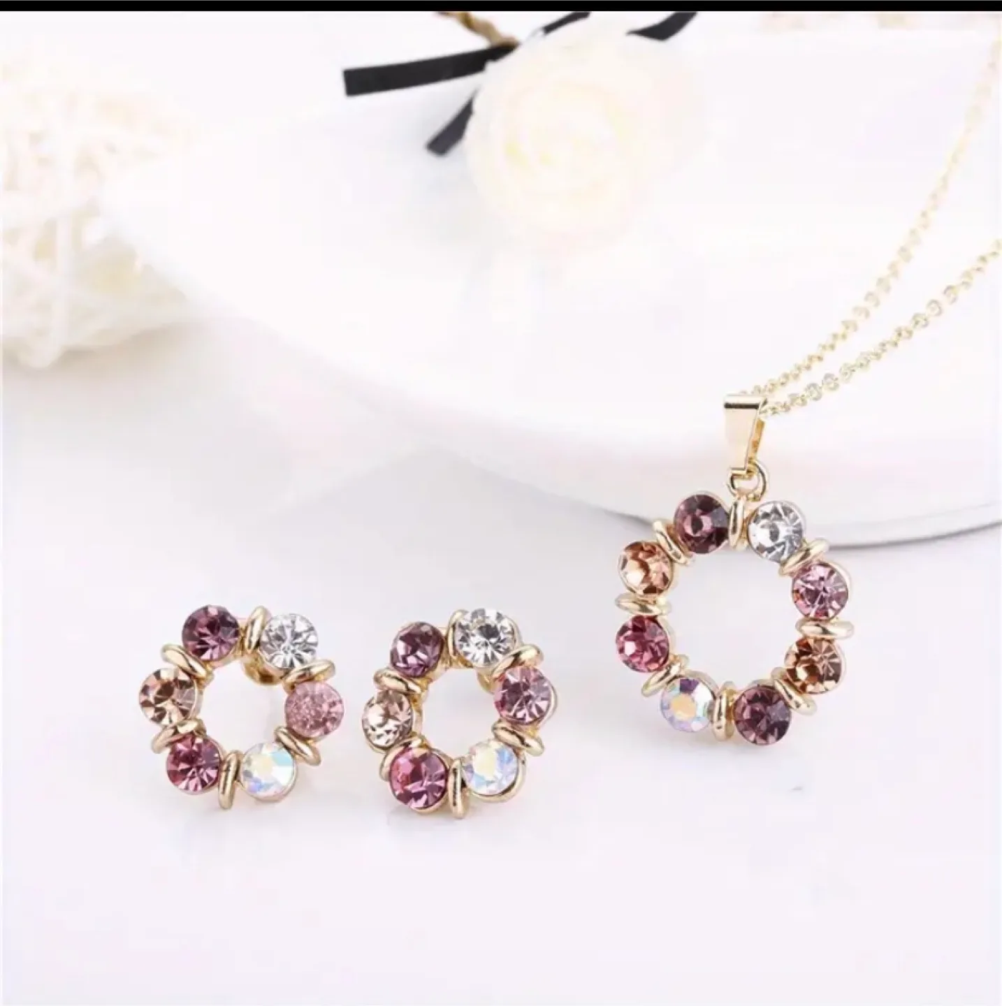 Necklace and Earrings Set - Floral Design image indicator(3)