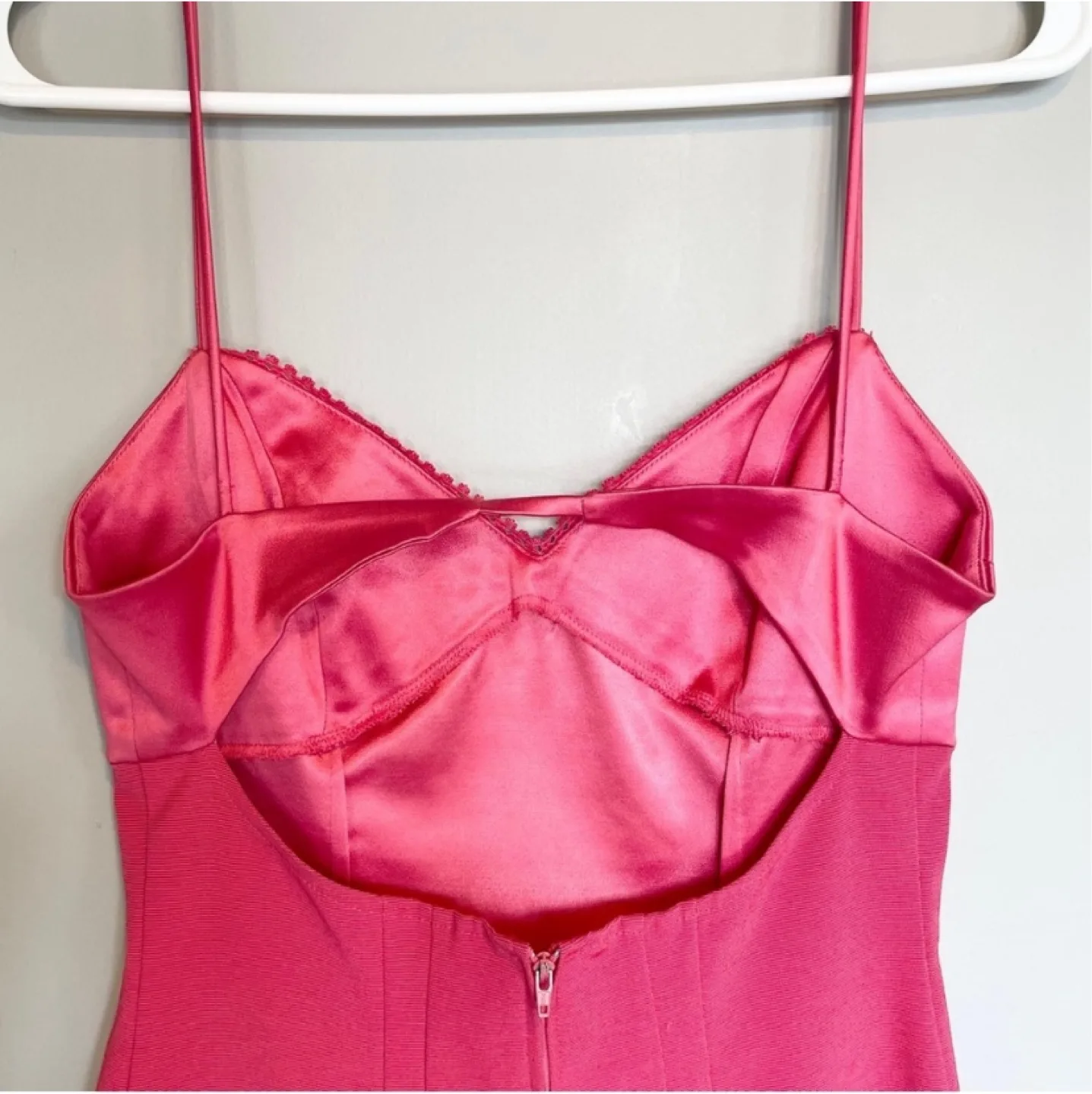 Maria Bianca Nero Pink Bodycon Midi Dress sz Small image indicator(3)