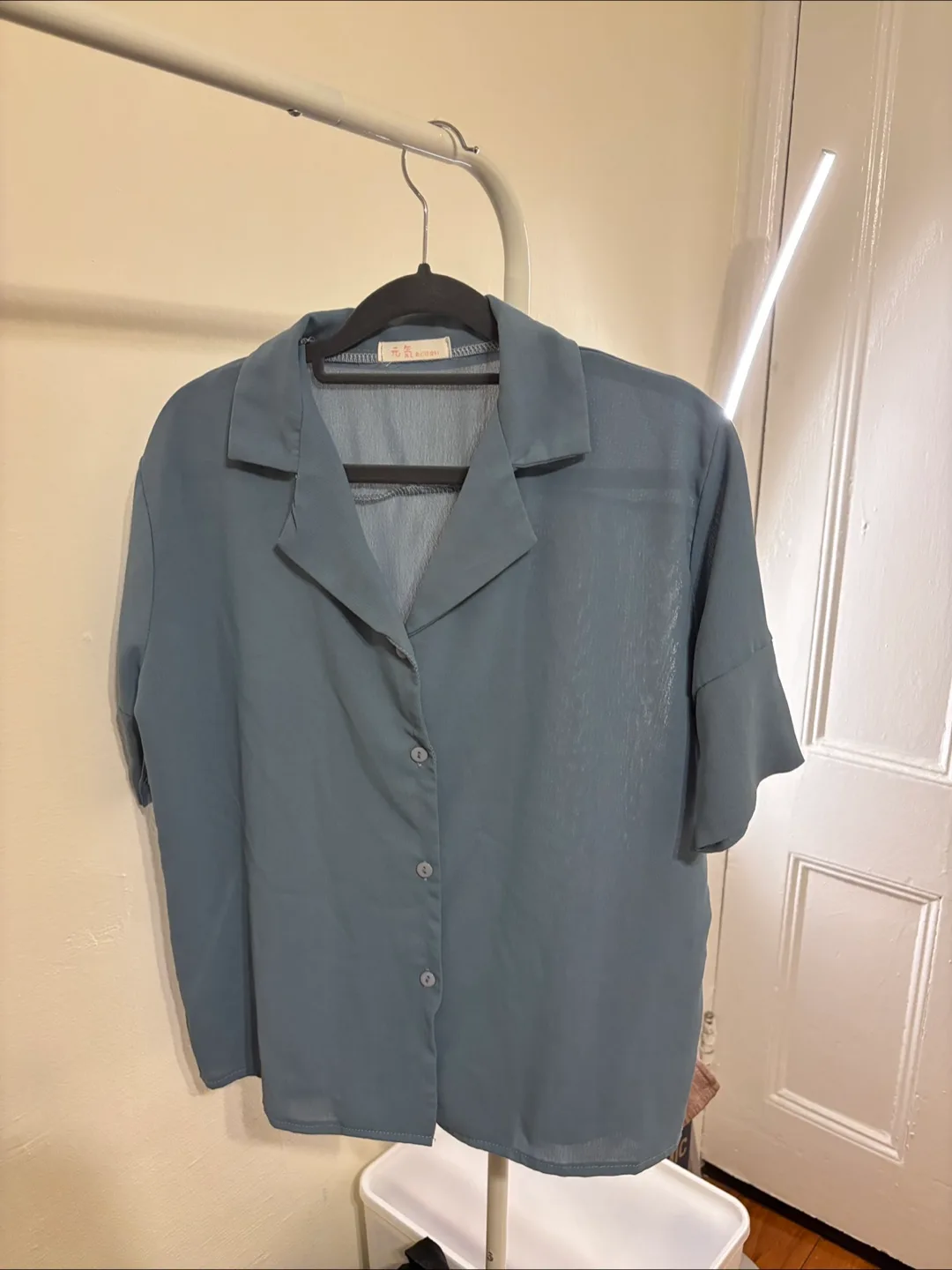 Blue Button-Down Short Sleeve Shirt thumbnail
