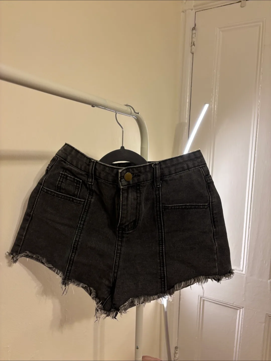 Black (dark grey) Denim Shorts thumbnail