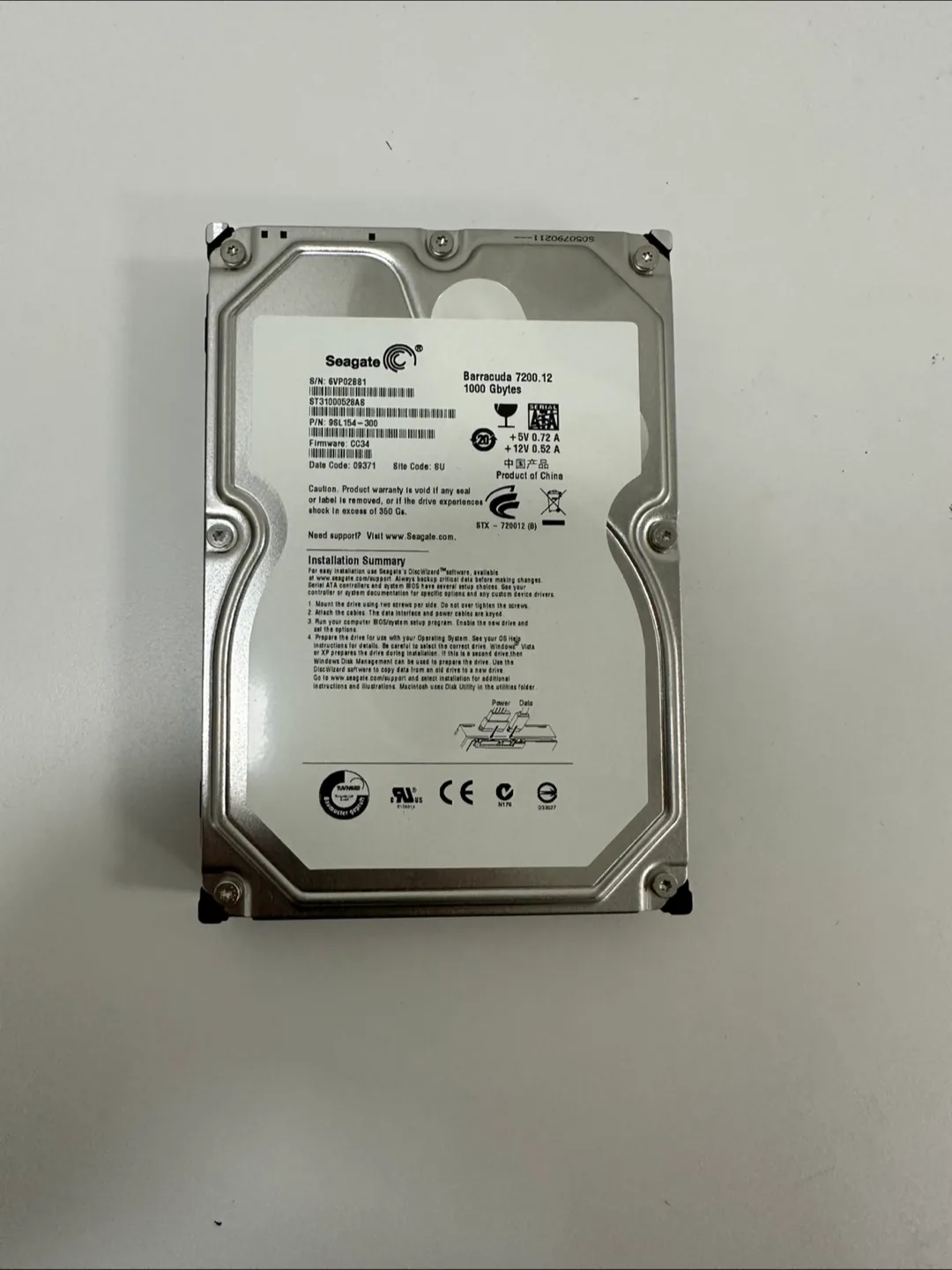 Seagate Barracuda 7200.12 1TB Hard Drive thumbnail