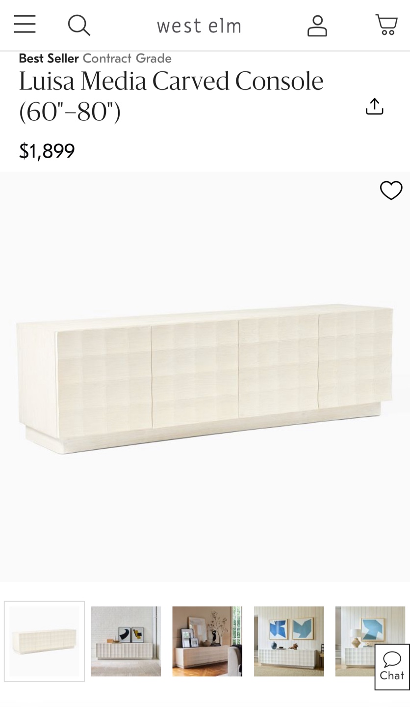 West Elm Luisa Media Carved Console 80" - photo 3