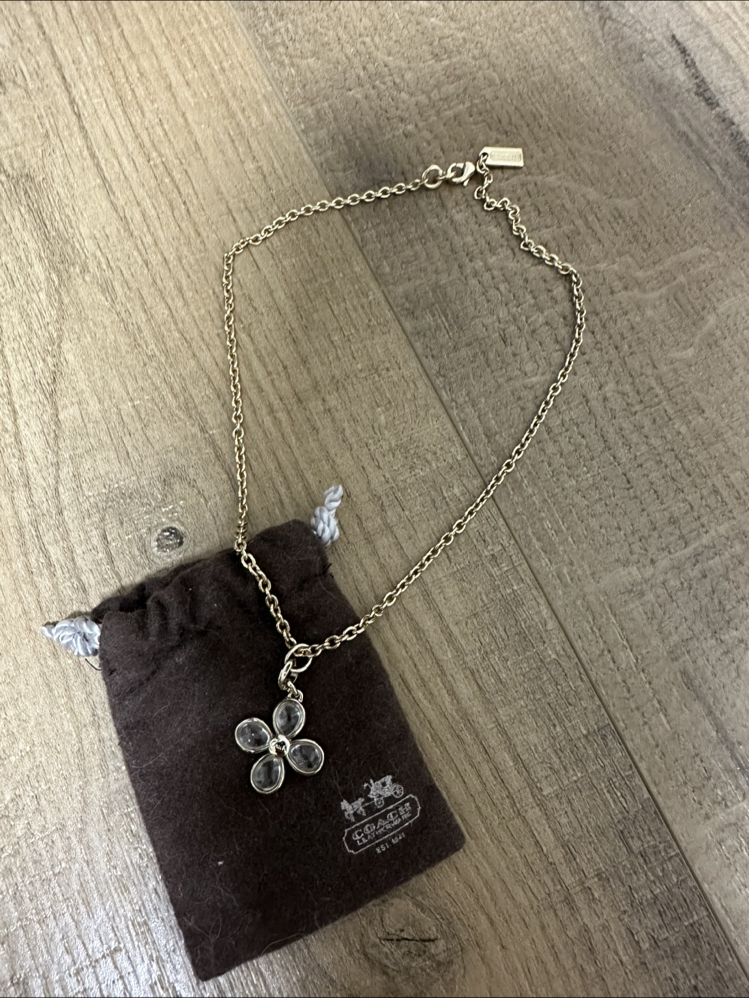 Coach Flower Pendant Necklace