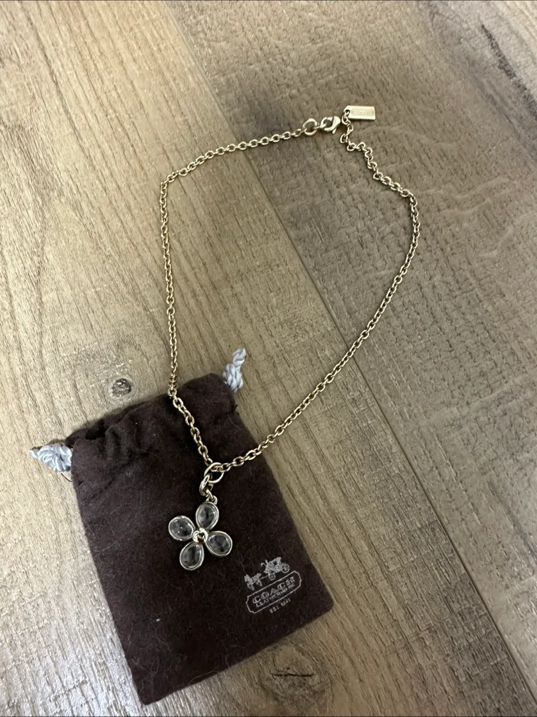 Coach Flower Pendant Necklace thumbnail