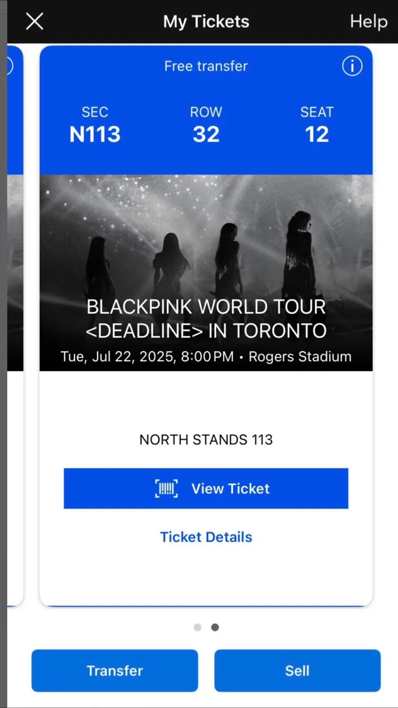 BLACKPINK World Tour Ticket - Toronto thumbnail