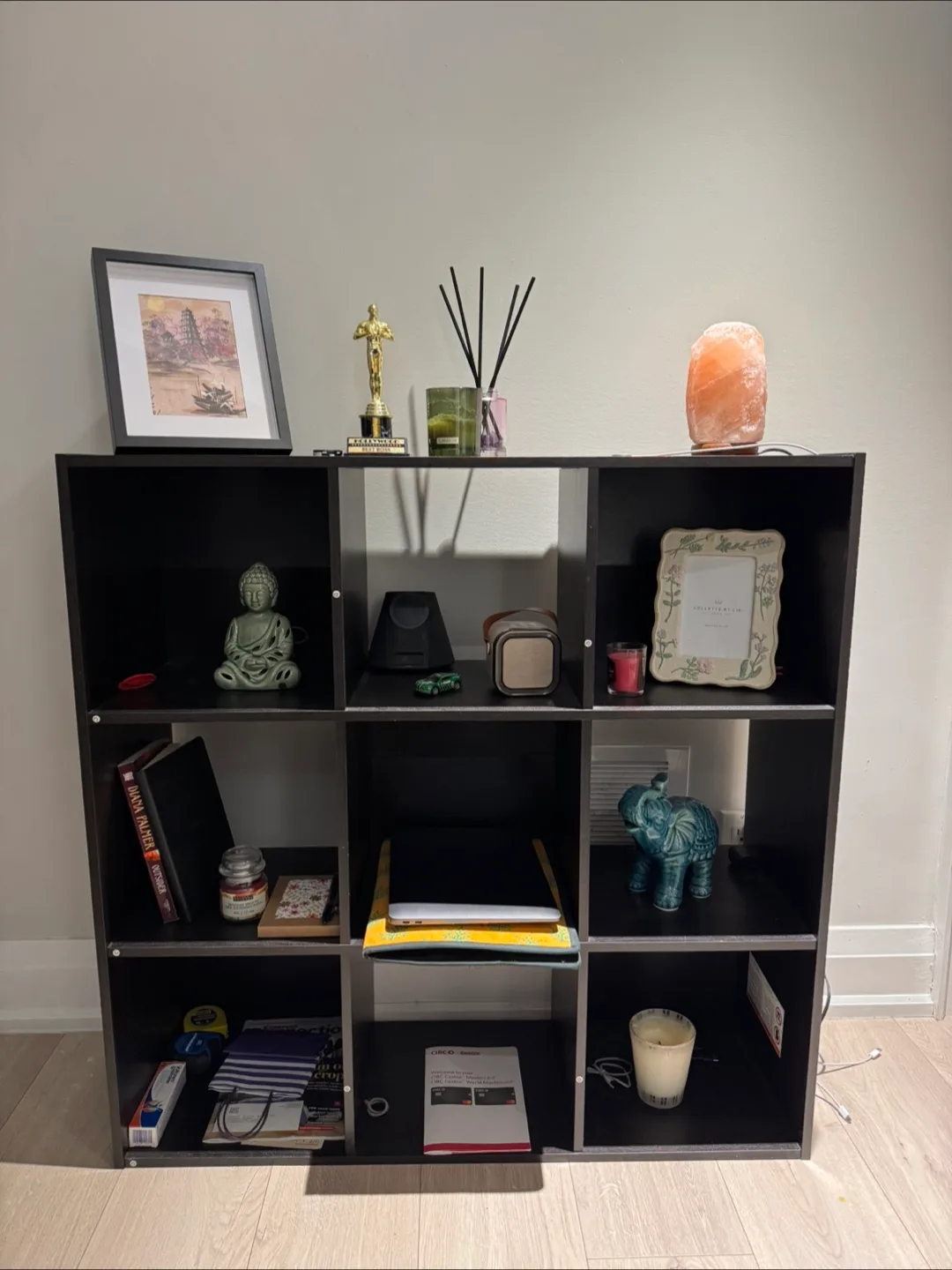 Dark walnut 9-Cube Storage Shelf thumbnail