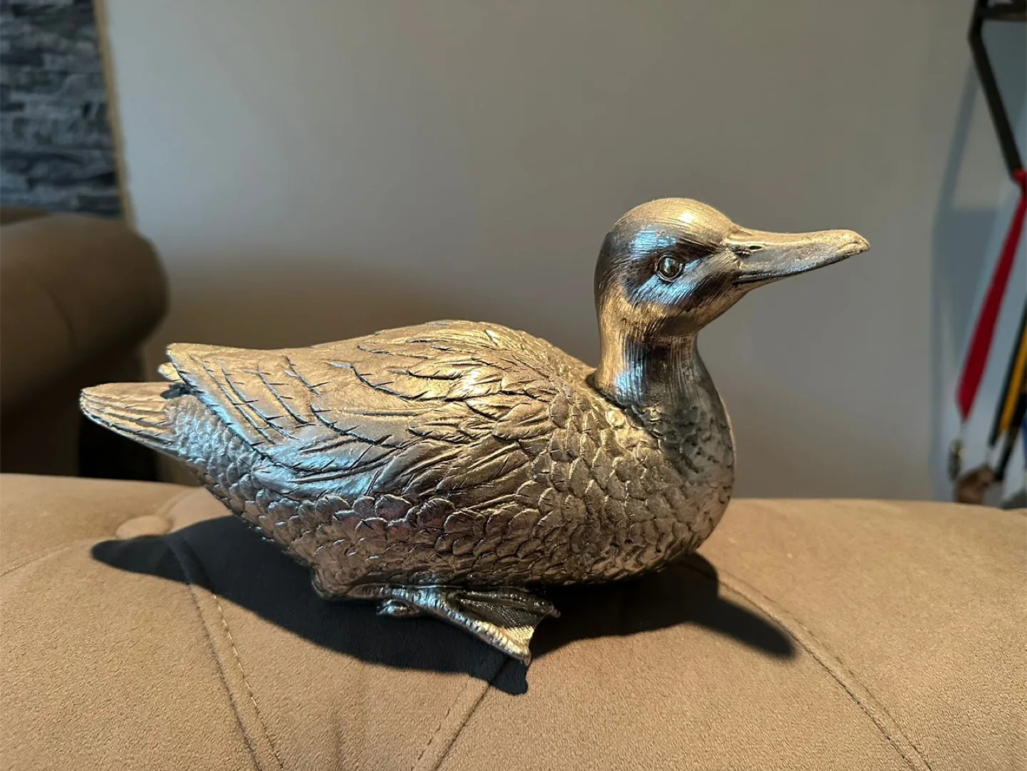 Decorative Silver Duck Figurine thumbnail