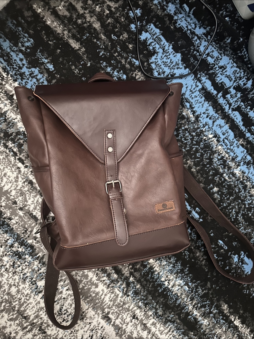 Brown Vegan Leather Backpack
