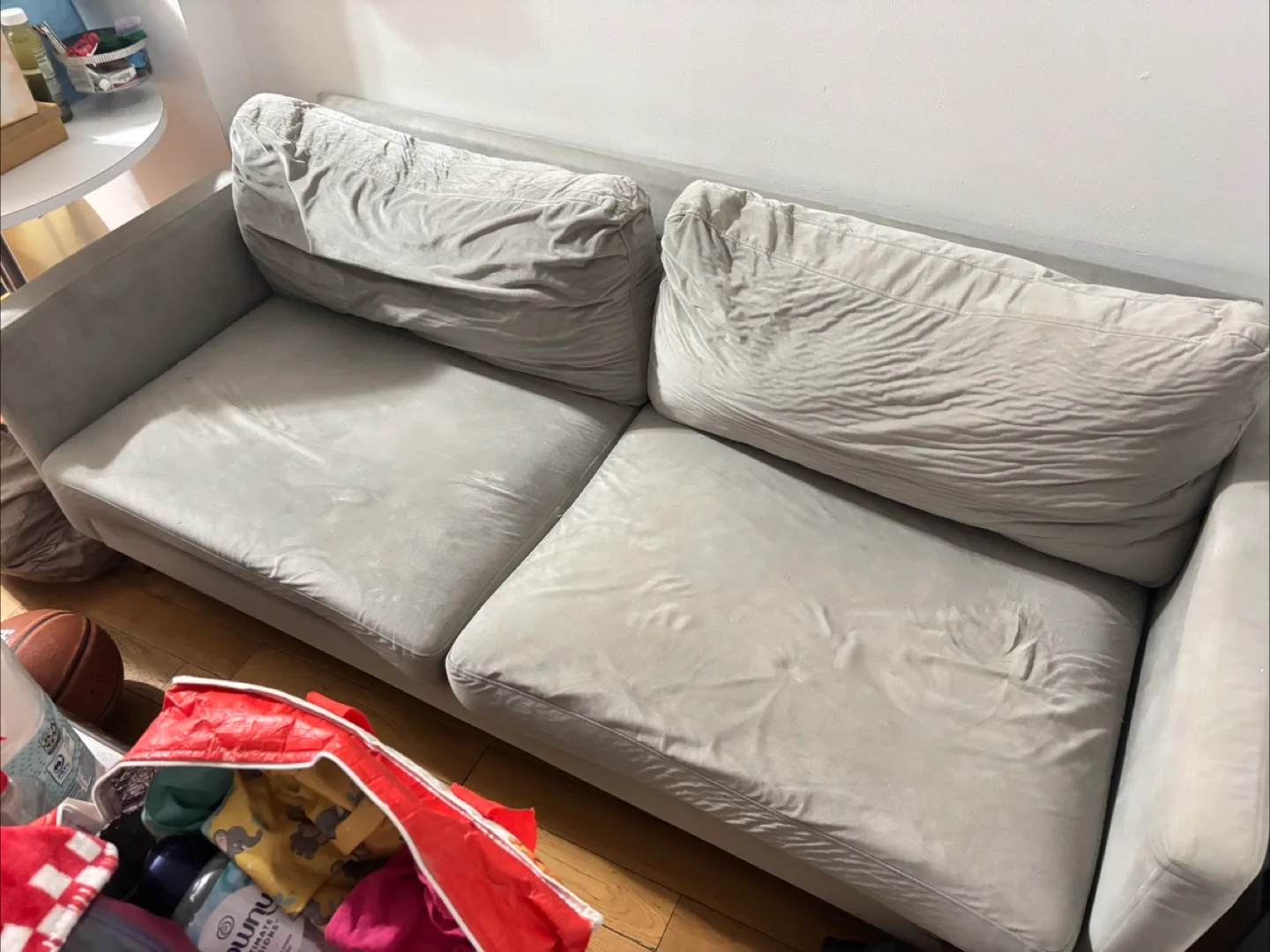 grey cloth fabric couch thumbnail