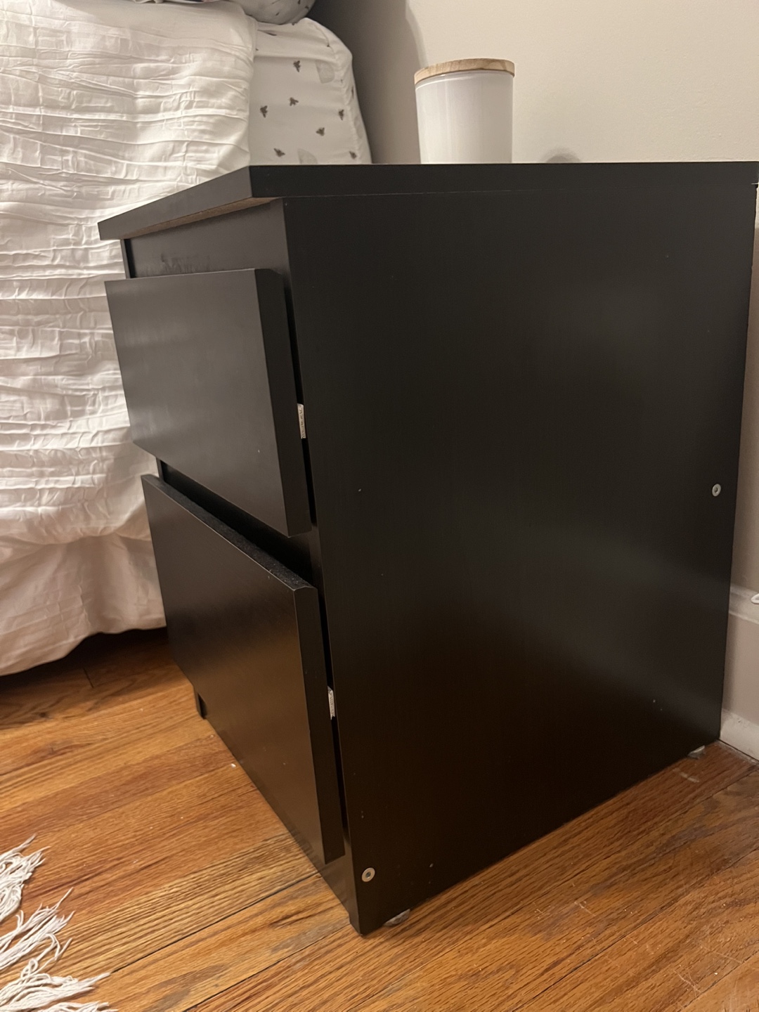 IKEA Malm Black-Brown 2-Drawer Nightstand