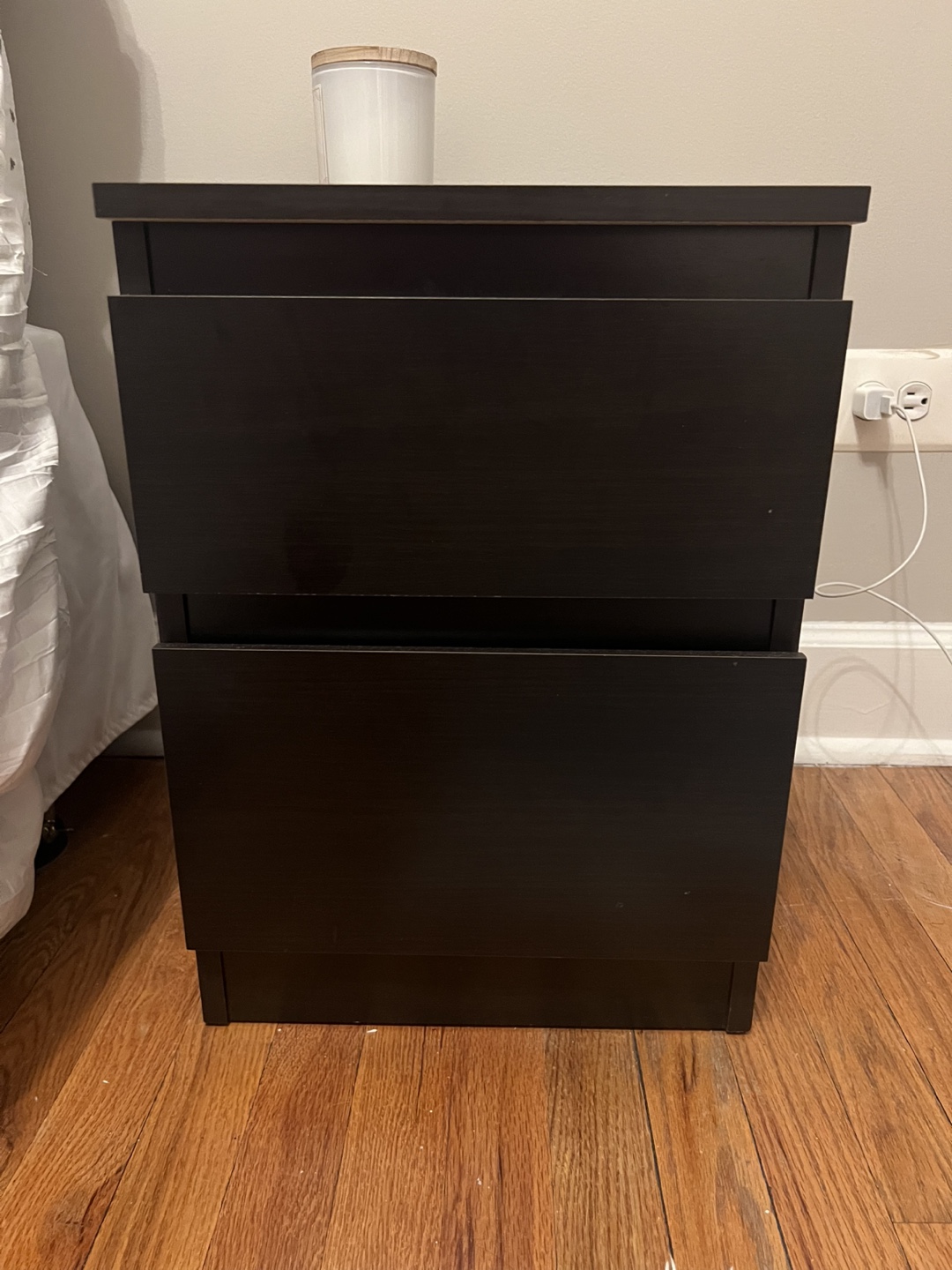 IKEA Malm Black-Brown 2-Drawer Nightstand - photo 2