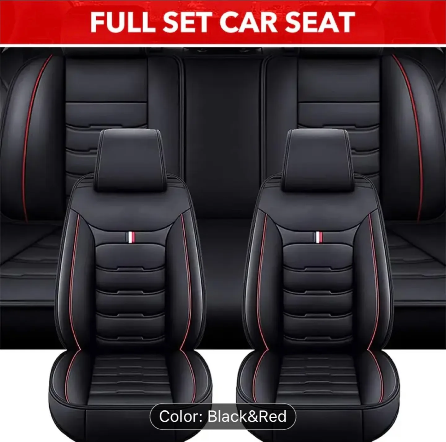 Full Set Car Seat - Black & Red thumbnail