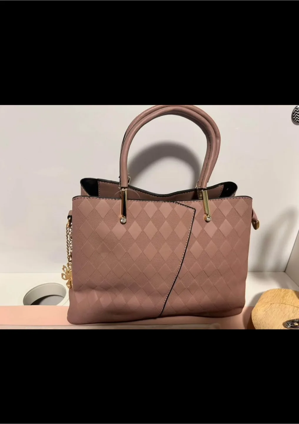Pink Quilted Handbag thumbnail