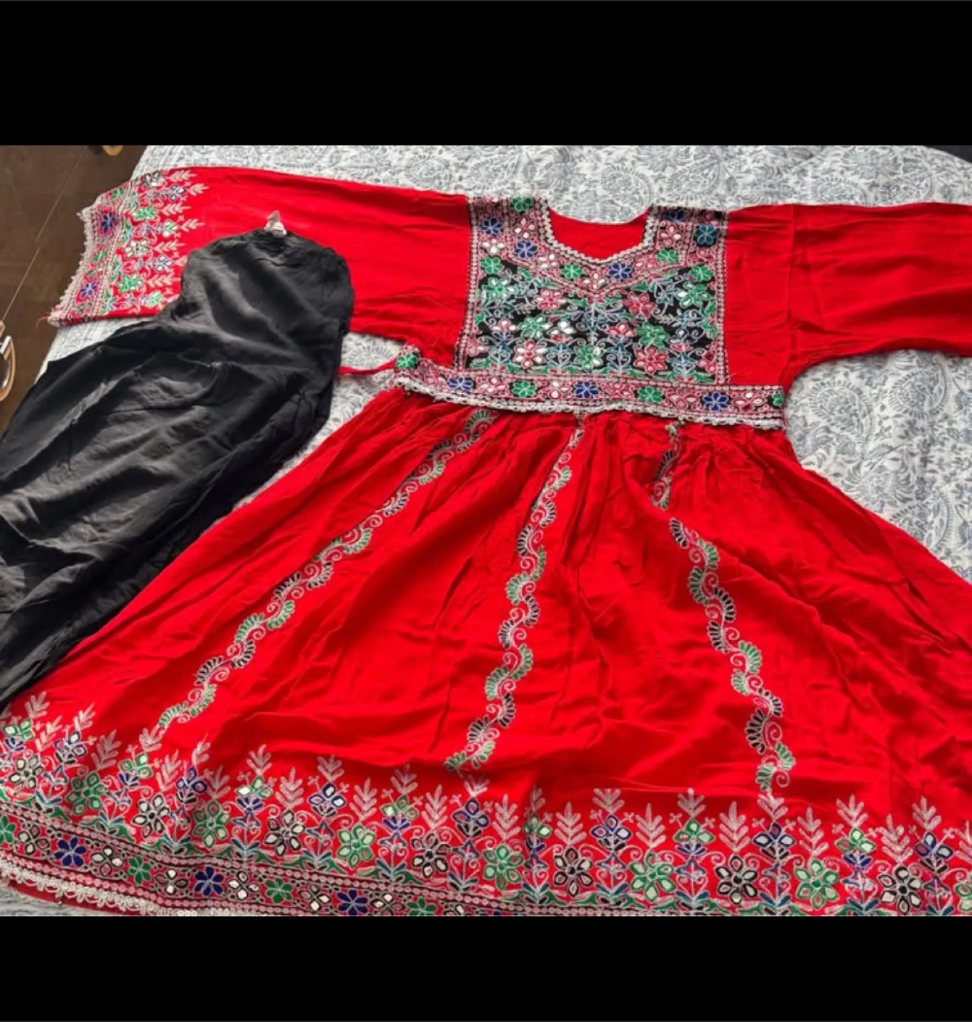 Red Afghan Dress & Pants Set thumbnail