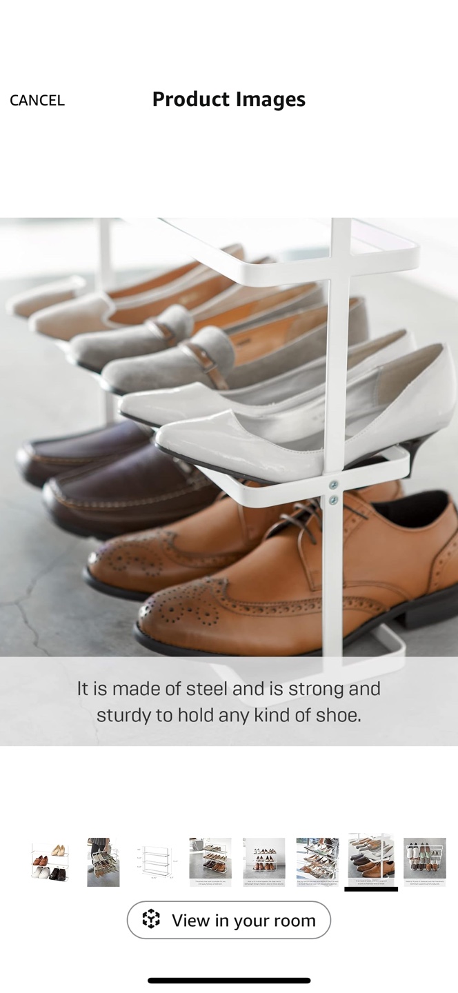 Yamazaki Home 3-Tier Shoe Rack - White - photo 4