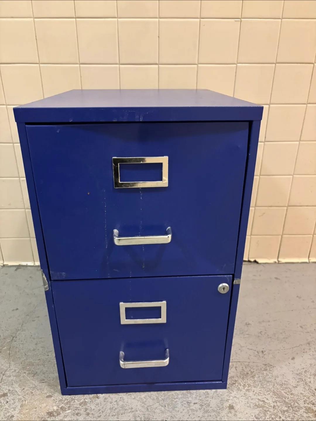 Blue Two-Drawer Filing Cabinet thumbnail