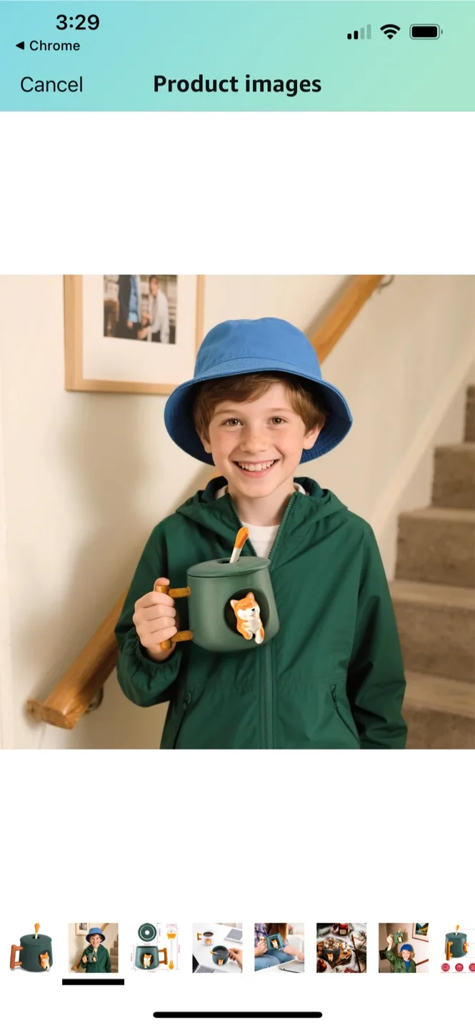 NEW Cute Set Mug with Lid, Handle and Spoon - 15oz (Set of 2) image indicator(4)