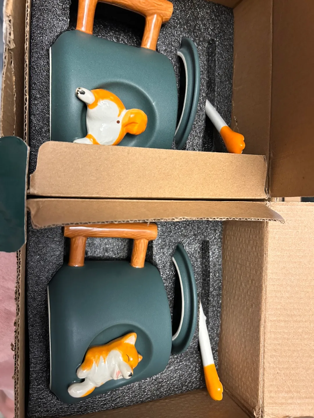 NEW Cute Set Mug with Lid, Handle and Spoon - 15oz (Set of 2) image indicator(7)