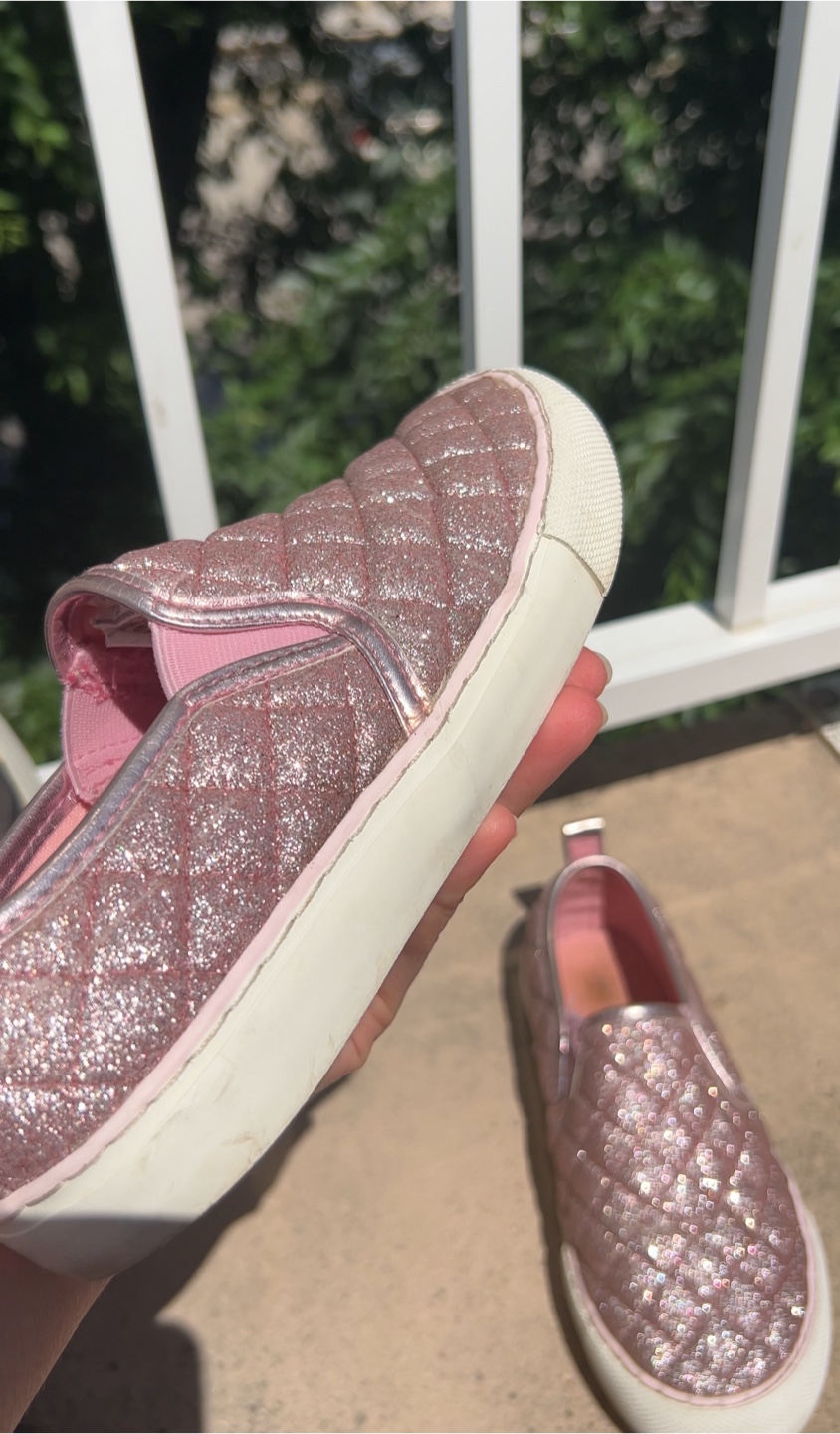 Pink Glitter Slip-On Shoes . 21,5cm