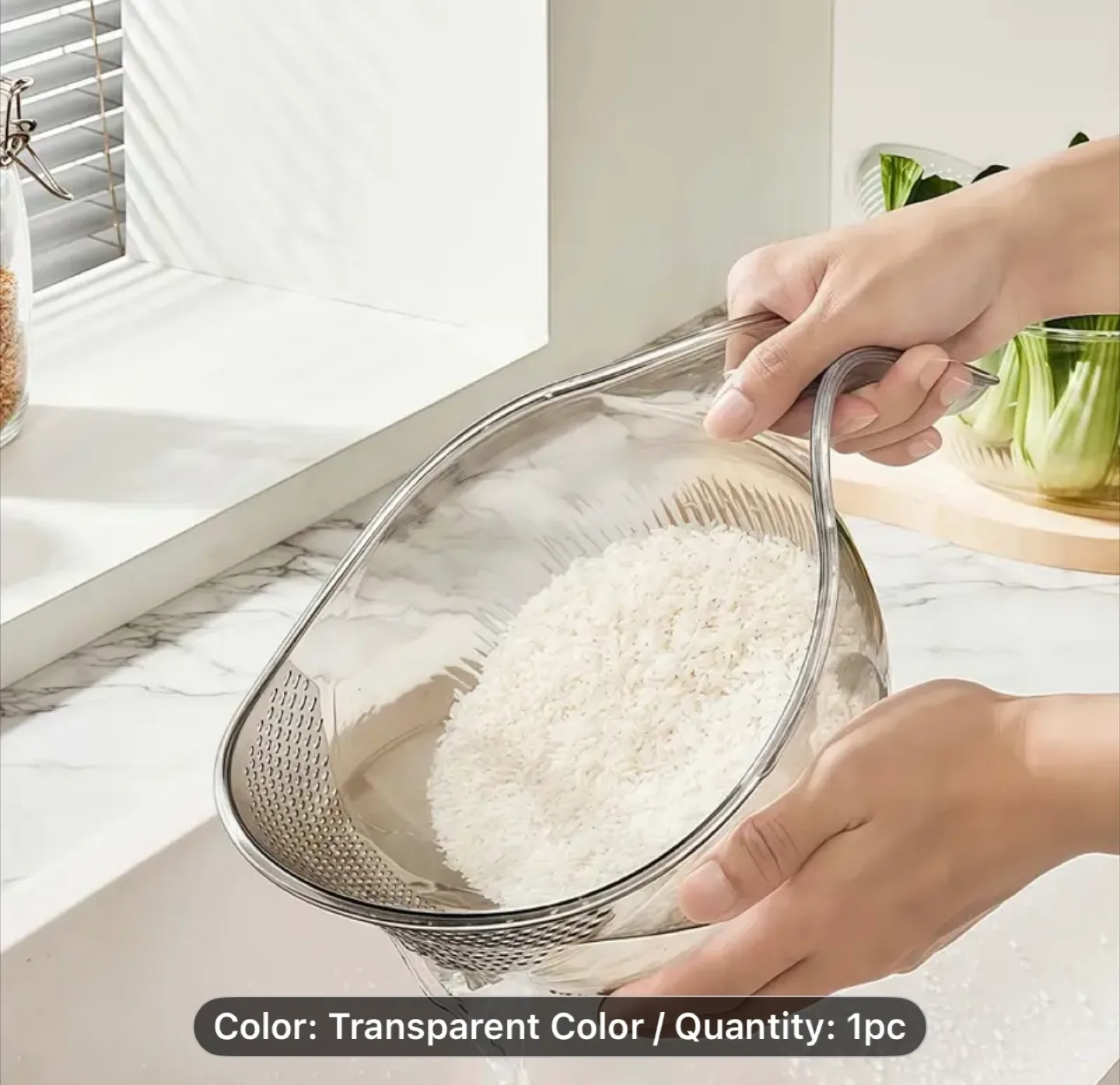 Transparent Rice Washing Colander thumbnail