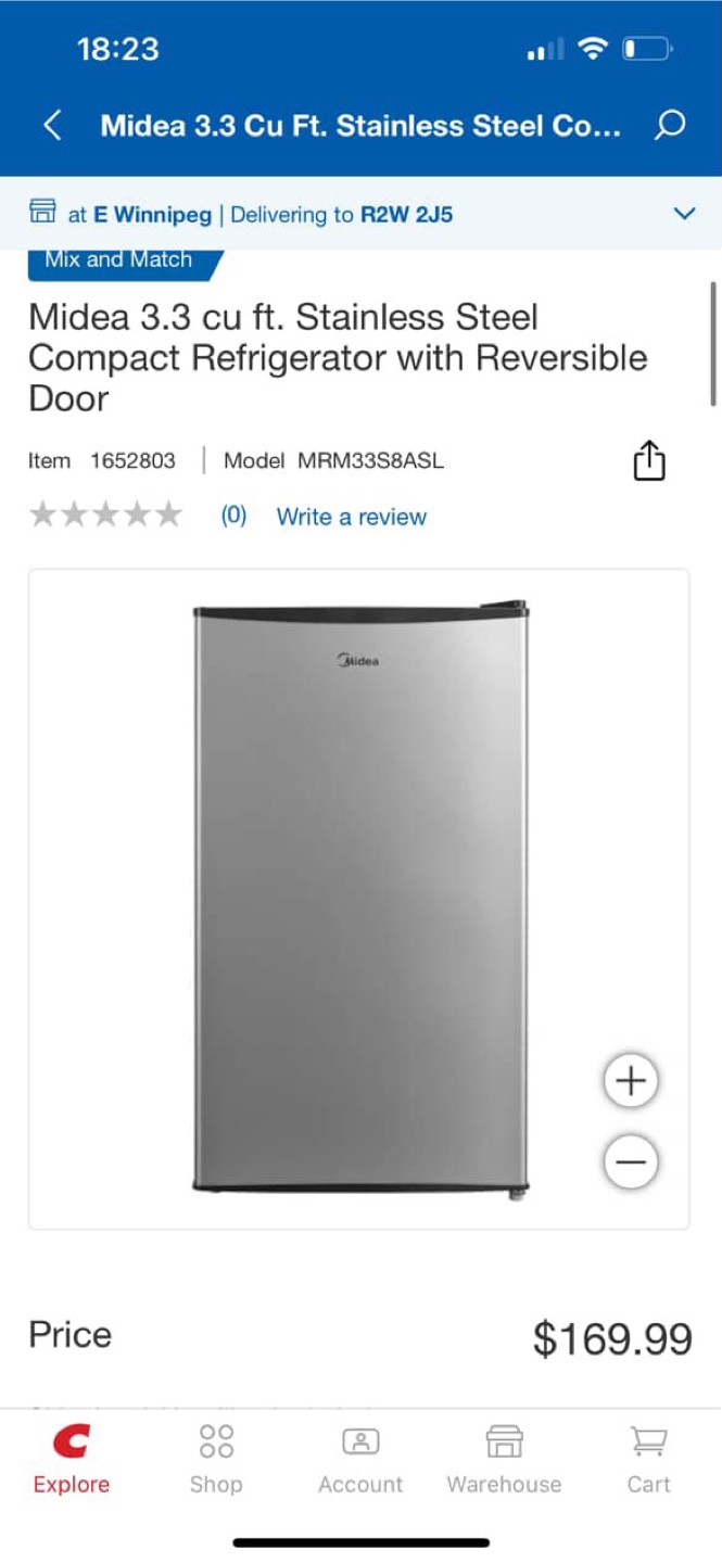Midea 3.3 cu.ft. Compact Refrigerator - New in Box! - photo 3
