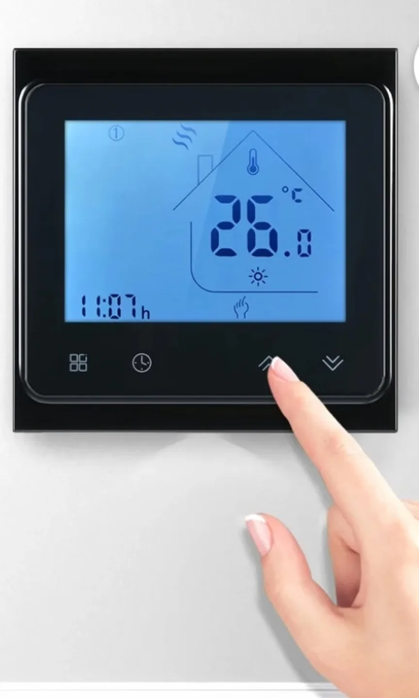 Electric Heating Thermostat with Touchscreen LCD Display image indicator(5)