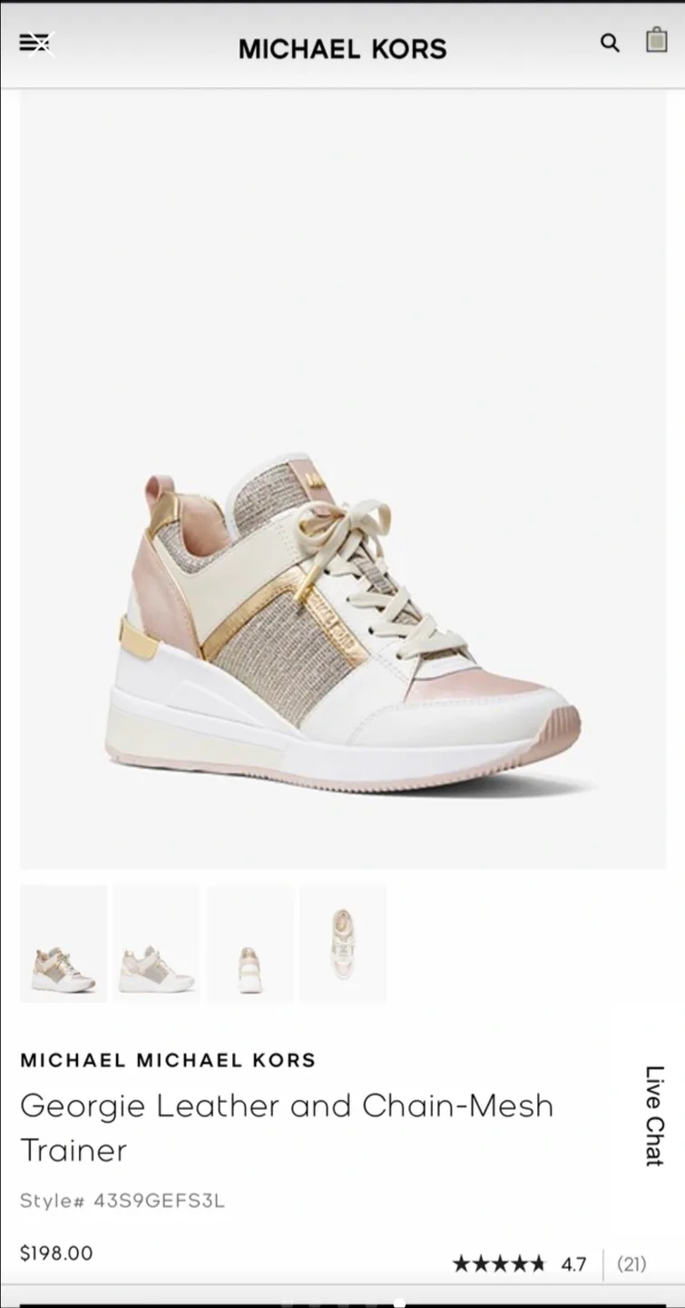 Michael Kors Georgie Leather Trainer, Size 8 thumbnail