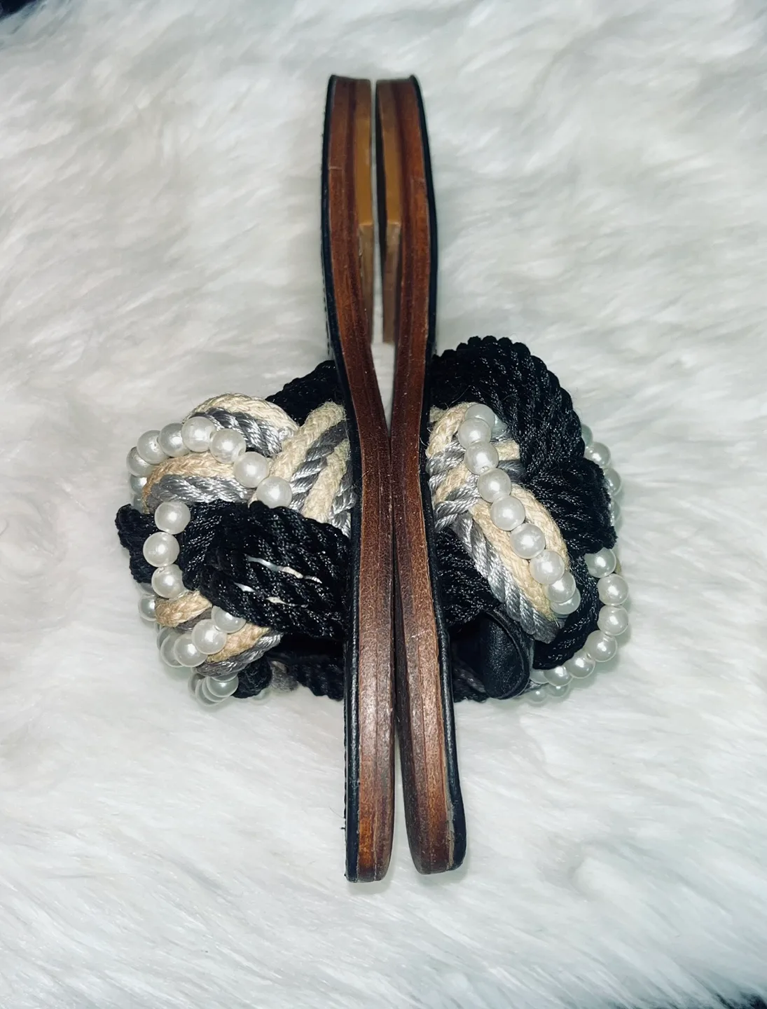 Chanel Pearl Leather Mules Size 38 image indicator(3)