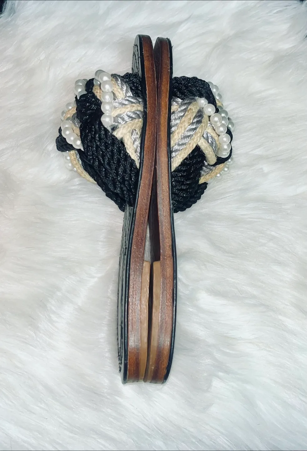 Chanel Pearl Leather Mules Size 38 image indicator(4)