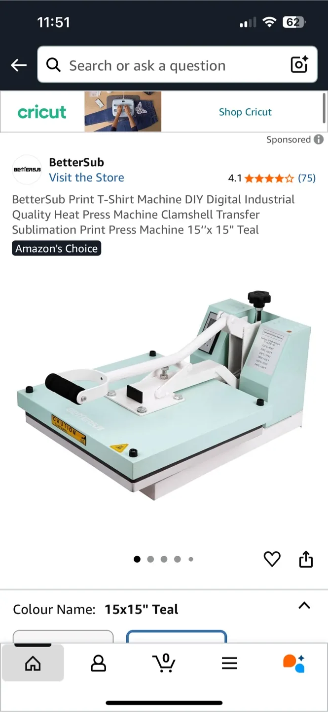 BetterSub 15"x15" Heat Press Machine - Teal image indicator(2)