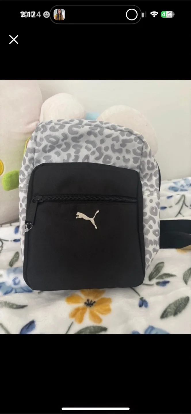 Puma Black & Leopard Print Crossbody Bag thumbnail