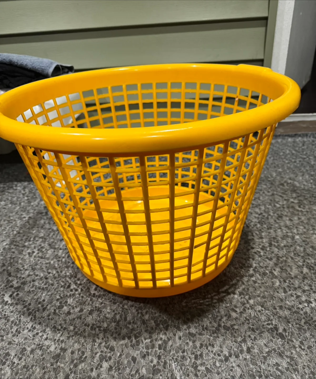 Yellow Plastic Laundry Basket thumbnail