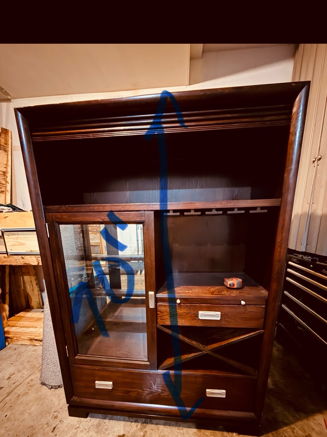 Brown Wooden Wine Cabinet - photo 4