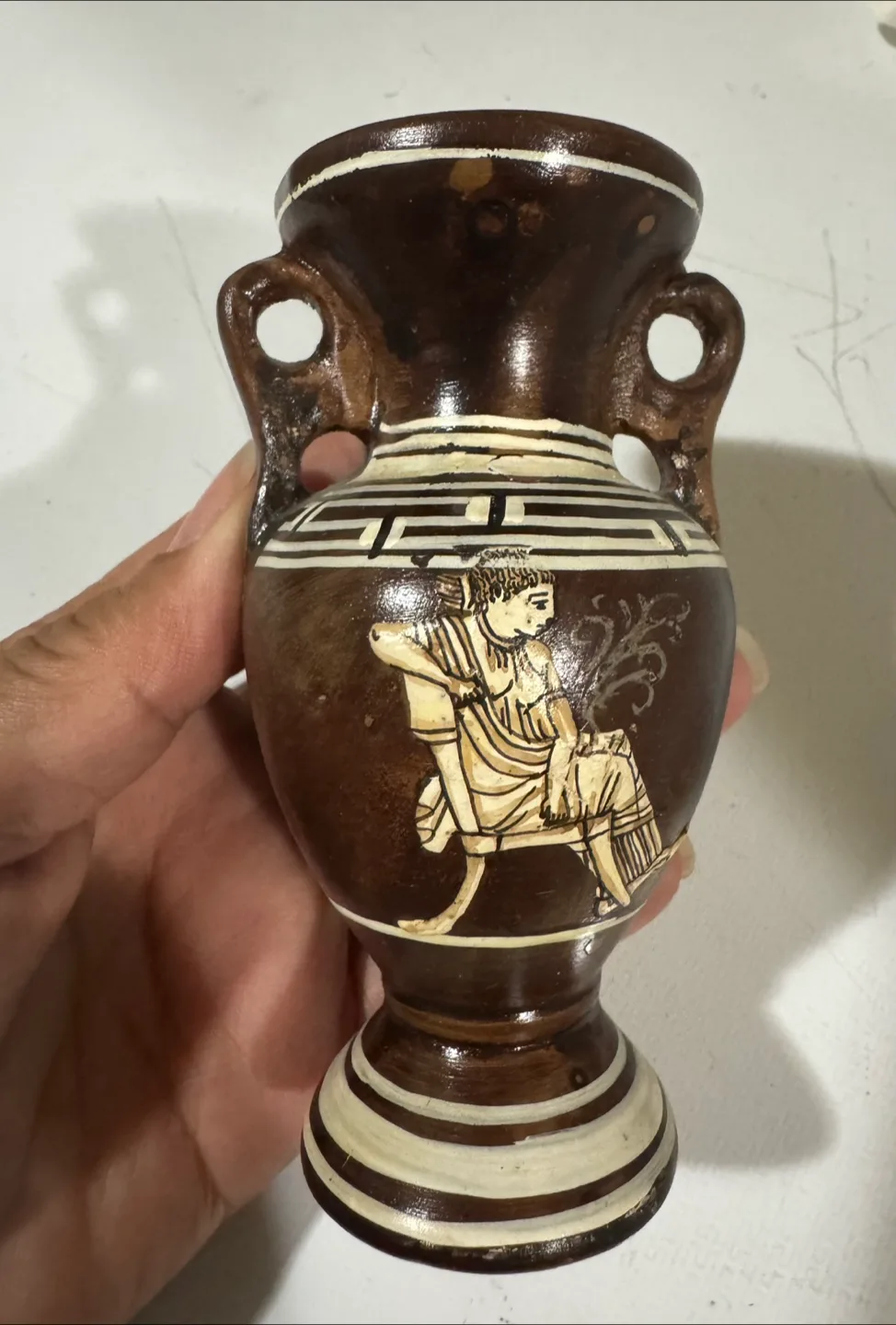 🇨🇦🍁Hand Painted Greek Vase thumbnail