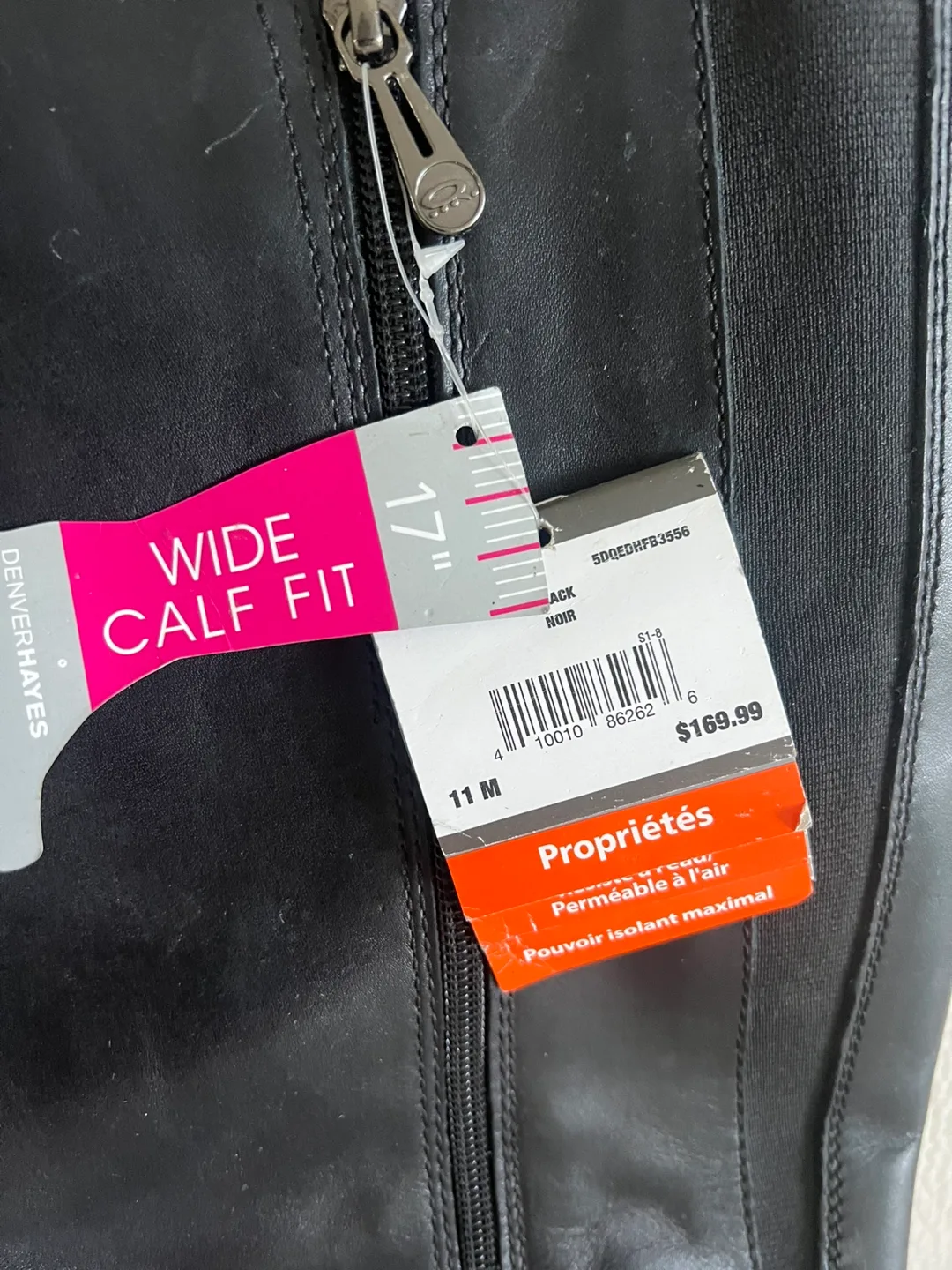 Denver Hayes Black Leather Boots - Size 11M, Wide Calf image indicator(3)