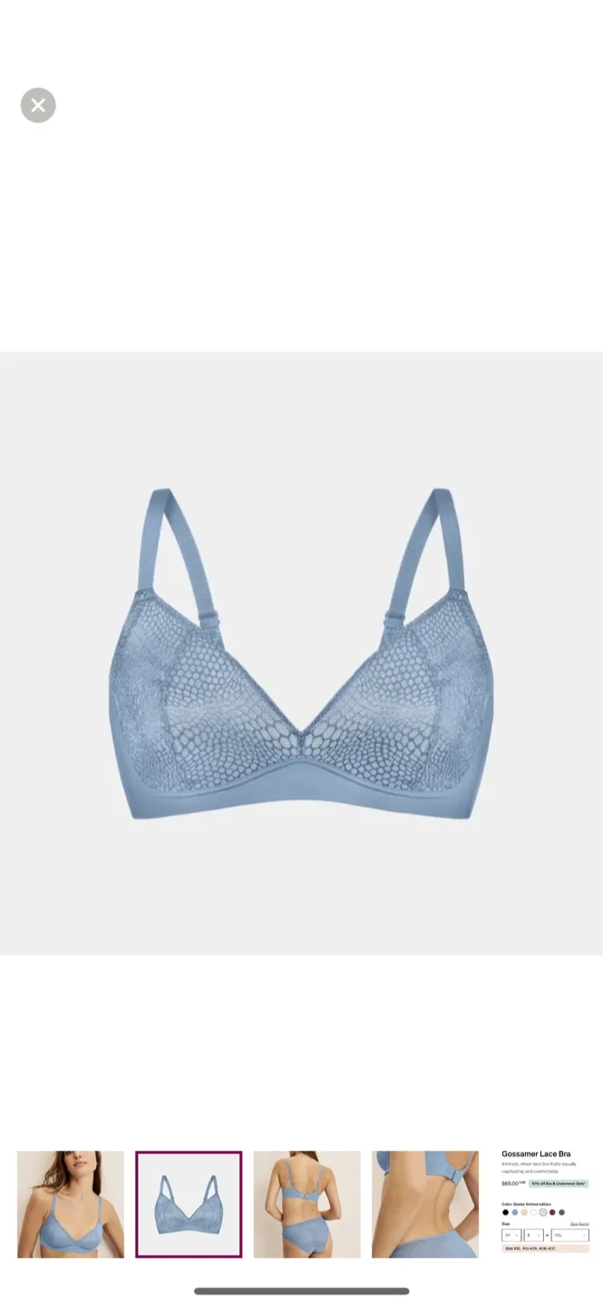 Knix Gossamer Lace Bra - XXL 40B thumbnail