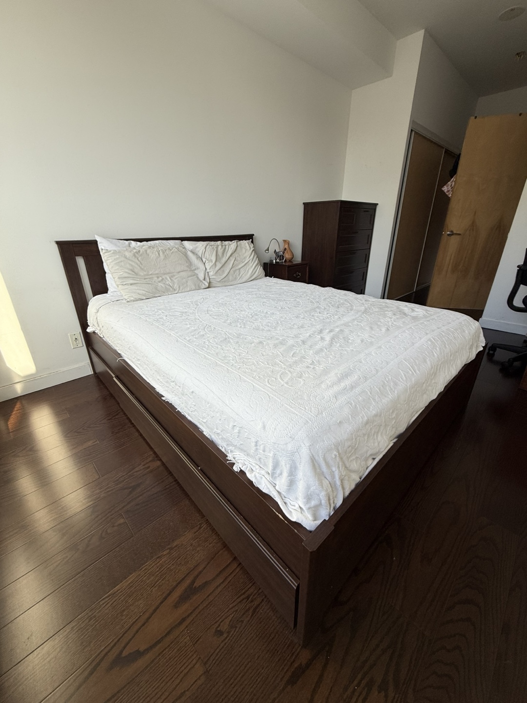 IKEA Songesand Queen Size Bed Frame with Four Storage Boxes - photo 2