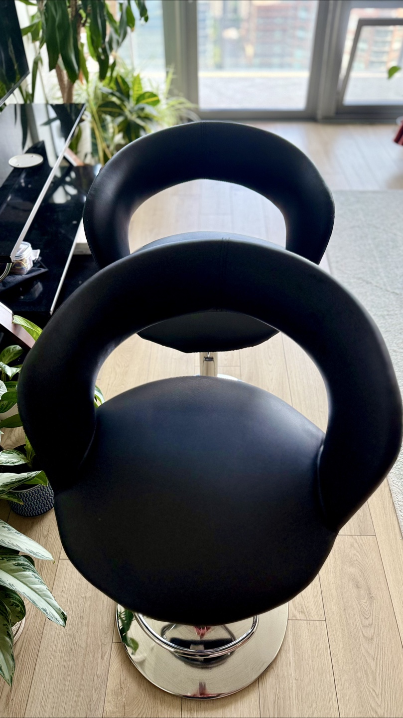 Set of 2 Black Bar Stools - photo 2