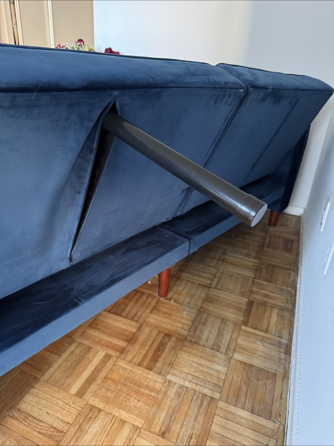 Blue Velvet Sofa bed. - photo 5