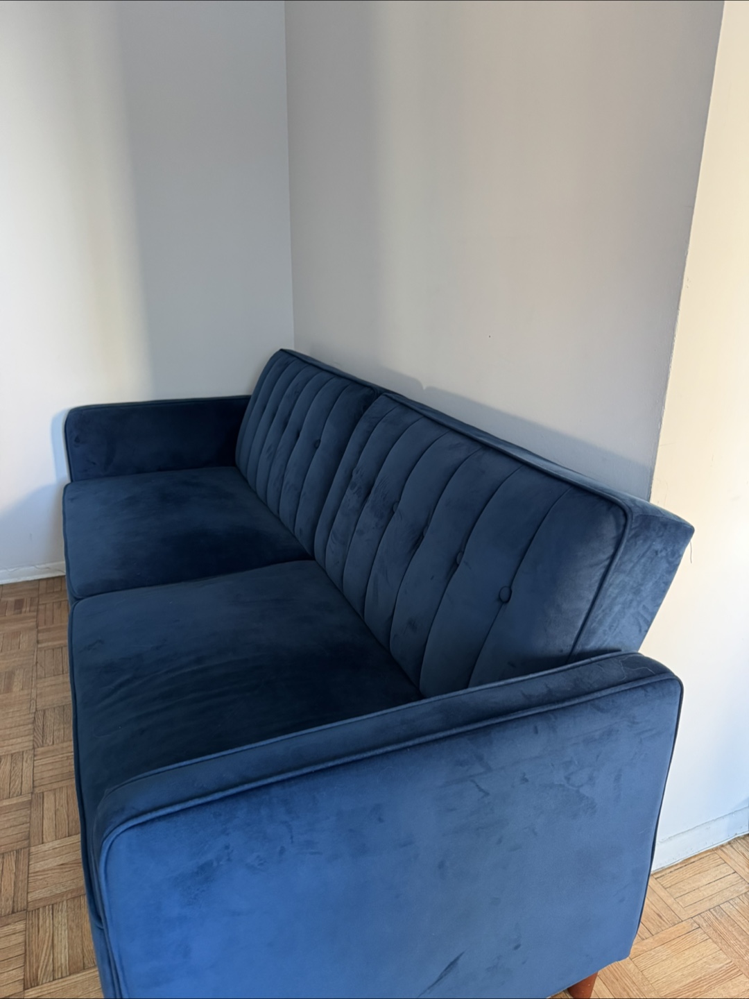 Blue Velvet Sofa bed. - photo 2