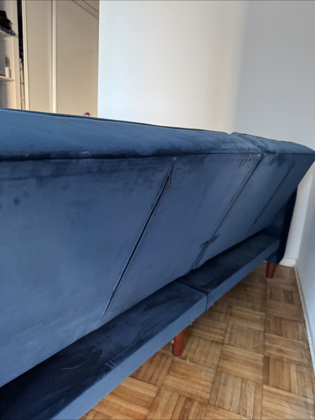 Blue Velvet Sofa bed. - photo 4