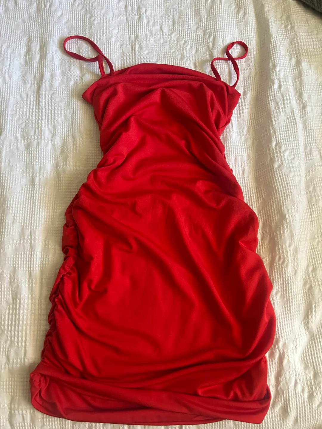 Red Spaghetti Strap Bodycon Mini Dress image indicator(2)