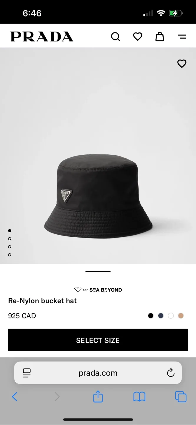 Prada Nylon Bucket Hat - Size M thumbnail